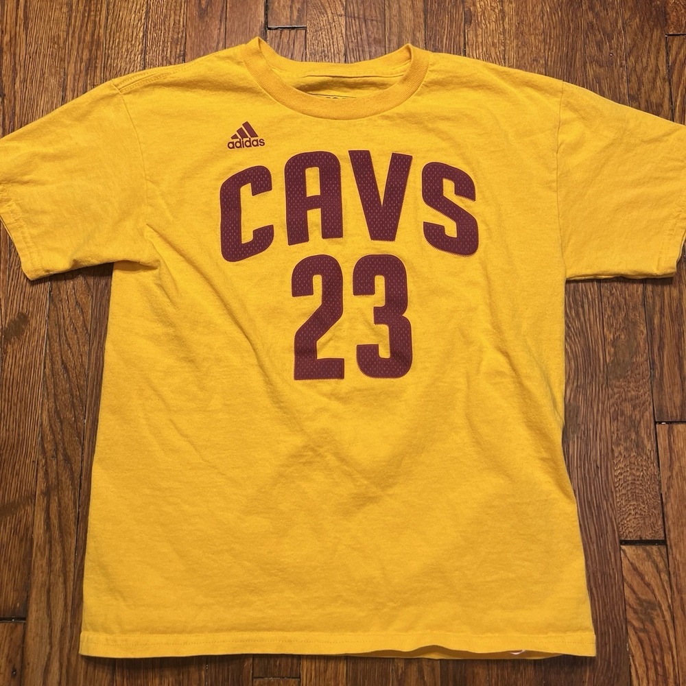 LeBron James Adidas T Shirt Gold Size Children's Medium Cotton #23